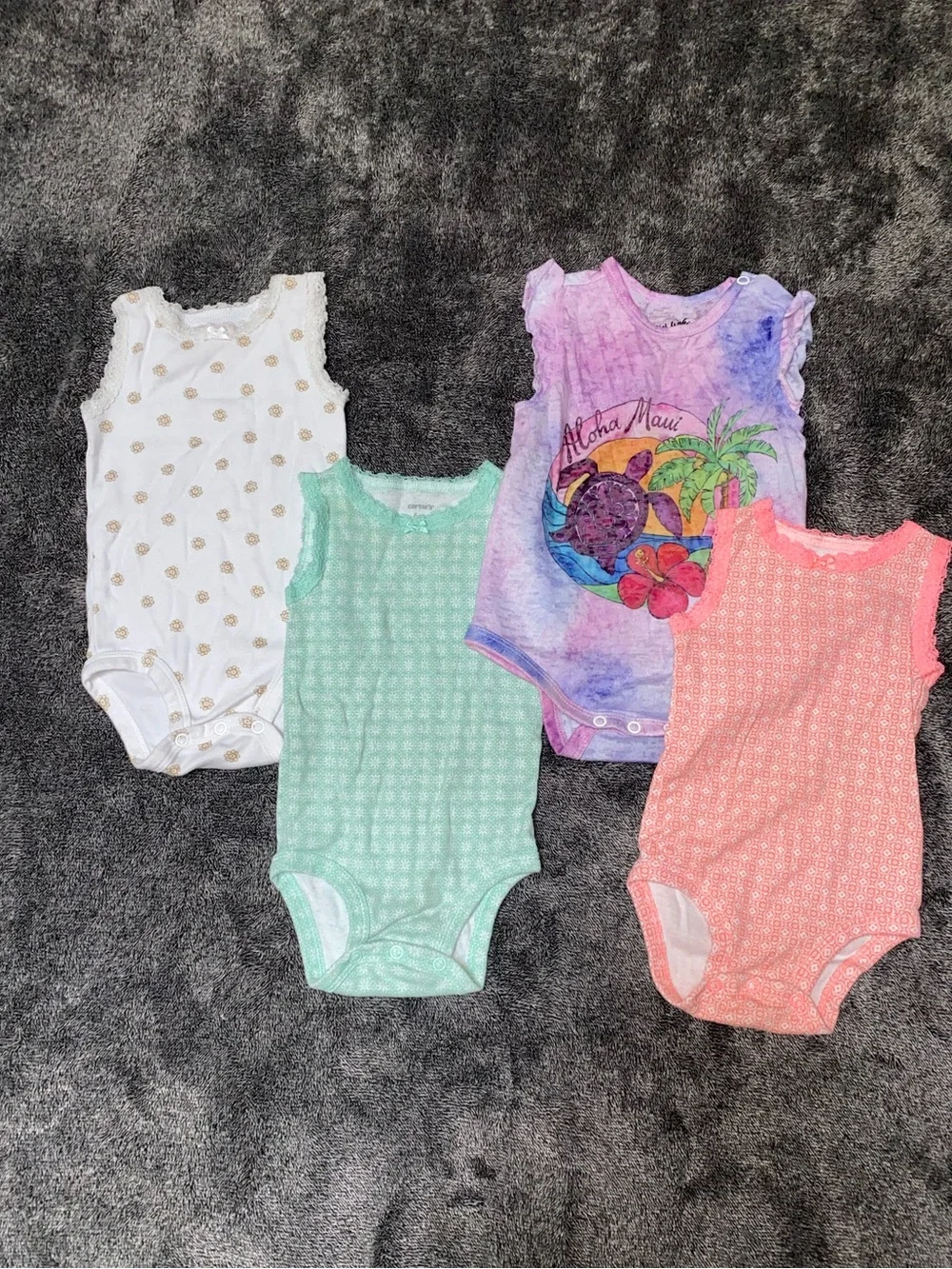 Baby Girl Tank Top Onesies | 4-Pack | Size 6 Months